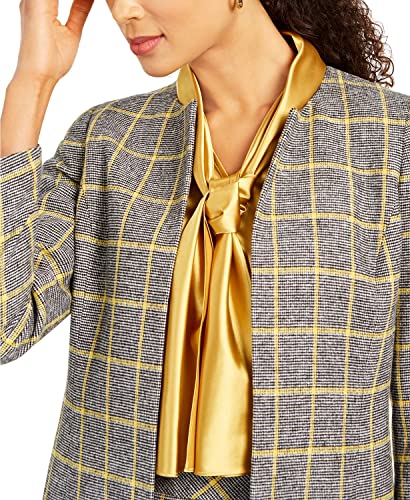 Kasper Women's Jewel Neck Plaid Jacket3