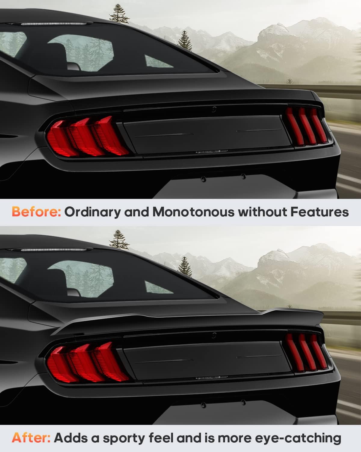 FINDAUTO ABS Car Spoiler Wing Body Kits Ducktail Style Fits for 2015-2020 for Ford Mustang Trunk Lip Spoiler