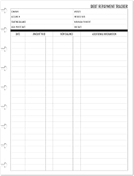 Classic Debt Repayment Planner Insert Refill, 9 Disc, Payoff Tracker