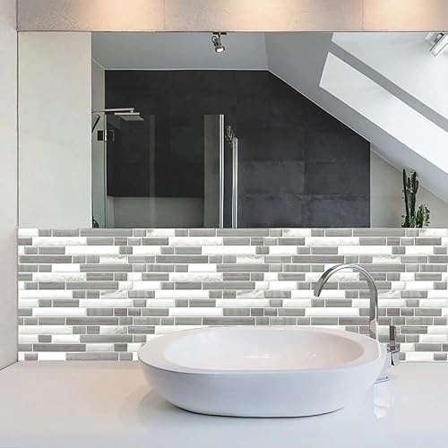 Vista 57 de STICKGOO - Azulejos autoadhesivos para loseta en muro, 12 x 12 pulgadas, azulejos autoadhesivos para loseta en muro de cocina y baño
