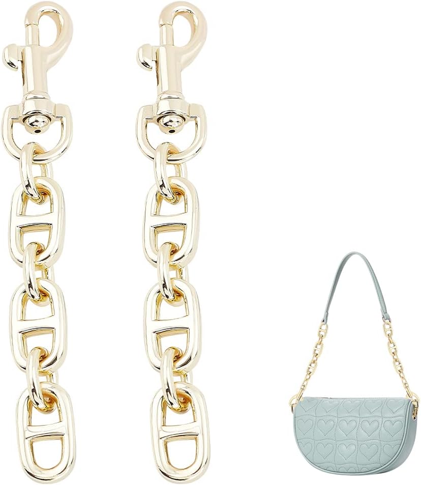 UNICRAFTALE Small Bag Extender Chains Alloy Purse Chain Strap 12cm Crossbody Shoulder Bag Strap Extender Chains with Swivel Eye Bolt Snap Hook for Bag Straps Replacement Accessories