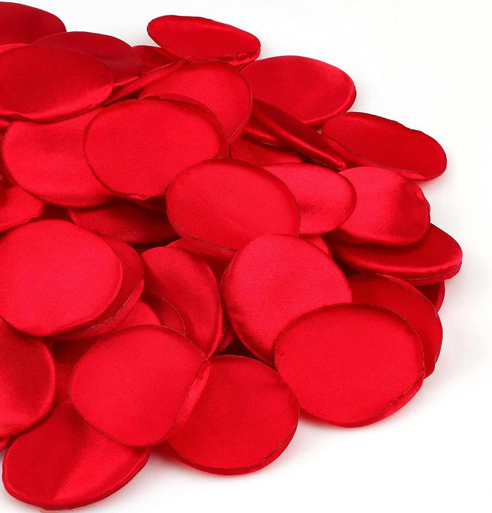 BPABDEITR Artificial Satin Rose Petals Multicolor 1.5-2 Inches 200 Pcs(Red)