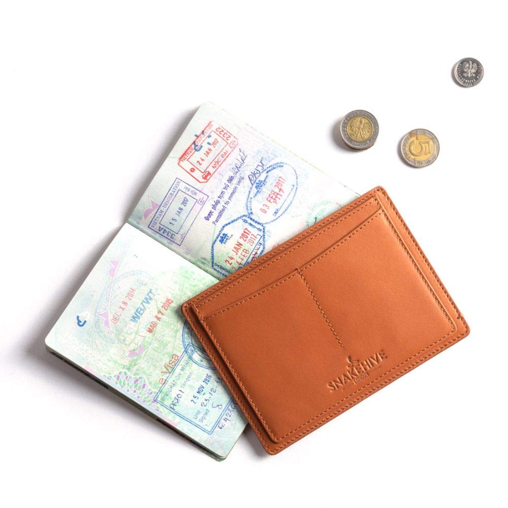 Cartera para pasaporte de viaje, organizador de documentos de viaje, soporte para tarjetas, Beige Bronceado, Talla única, Moderno
