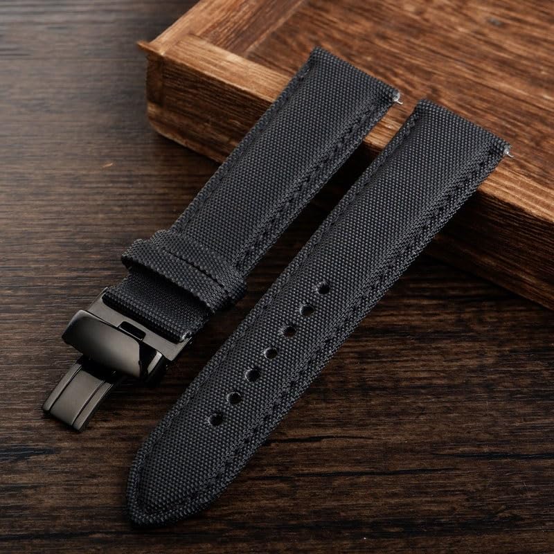 Bracelet montre nylon carbone cuir Mido Commander M021 21mm