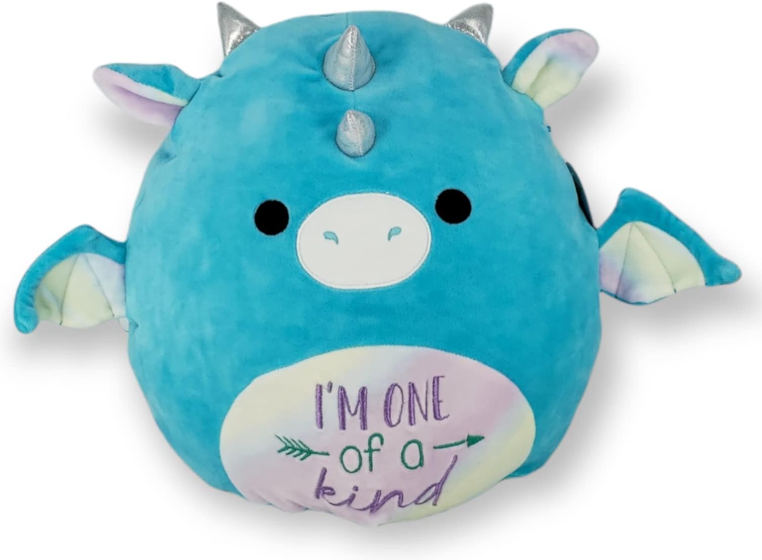 SQUISHMALLOW KellyToys - 12 Inch (30cm) - Joey The Mint Dragon I'm one of a Kind - Inspirational Message Squad