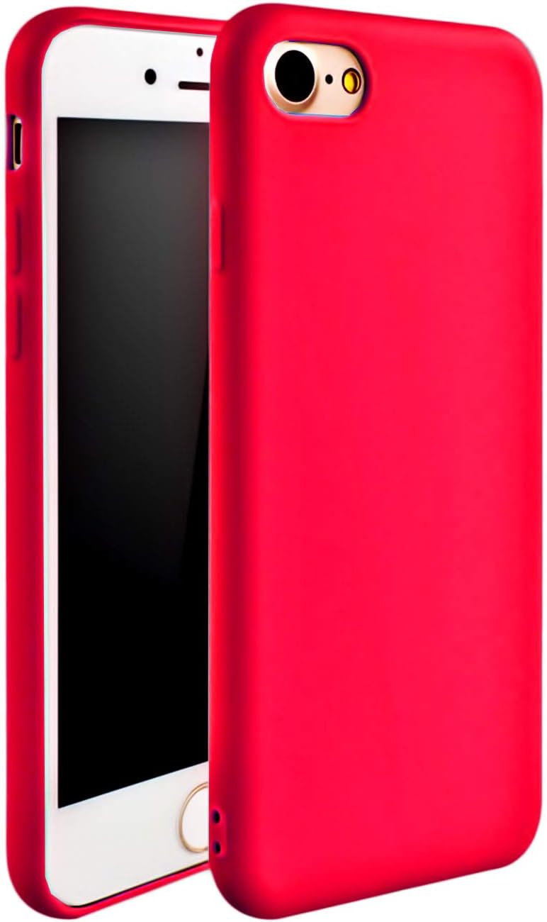 iEugen Compatible with iPhone 7/8 Case,iPhone 7 Case, iPhone 8 Case, [Ultra-Thin] & [Soft Touch] Premium TPU Protect Cover for iPhone 7/8 4.7 inch (red)