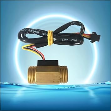 Water Flow Meter, High Stability Brass Water Flow Sensor Hall Effect Liquid Flow Meter Flowmeter