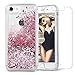 iPhone 7 Case, iPhone 8 Case, VEGO New Soft Bumper Liquid Glitter Full Protection Case with Diamond Shape Moving Glitters for Apple iPhone 7 (2016) / iPhone 8 (2017) (Rose Gold)