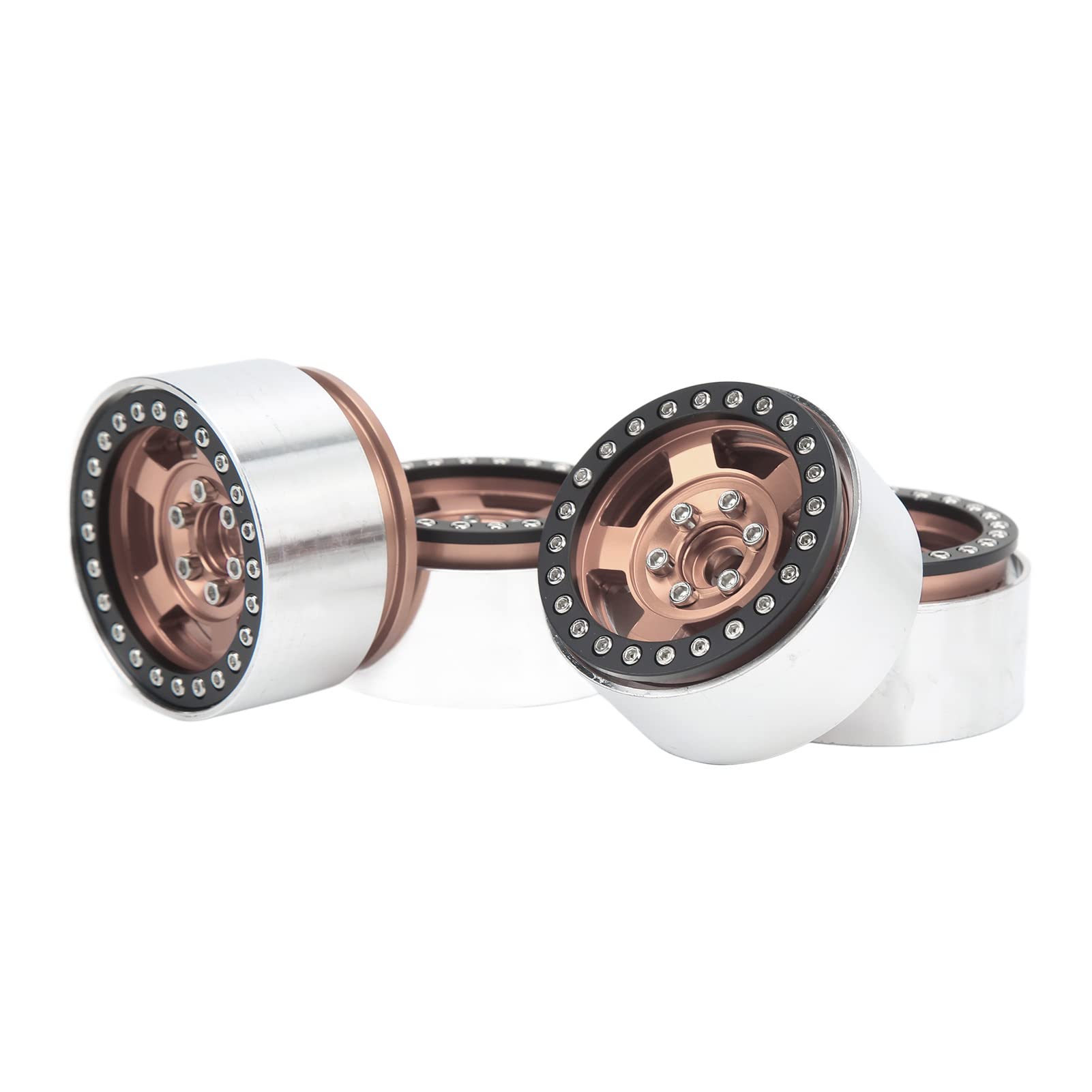 Cerchi per auto RC da 1,9 pollici in lega di alluminio premium con Beadlock per SCX10 MST 1/10 RC Car, 4 pezzi, resistenti, leggeri, lavorati a CNC. (Bronzo)