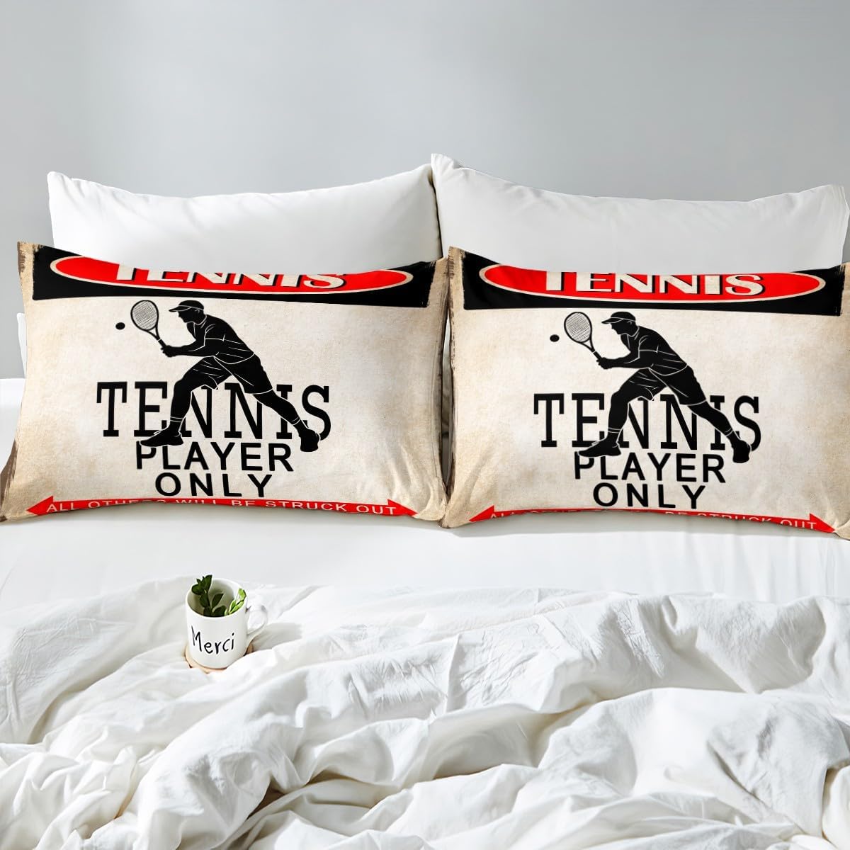 jejeloiu Kids Tennis Fitted Sheet Twin Size Tennis Player Bedding Set for Boys Girls Teens Sports Game Bed Sheets Set Ball Games Bedroom Decor Breathable Soft 3Pcs