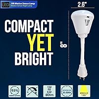 Vista 6 de Luz nocturna LED brillante con sensor de movimiento, 6 W, 6500 K, enchufe de pared, toma de corriente alterna, direccional, flexible, del atardecer