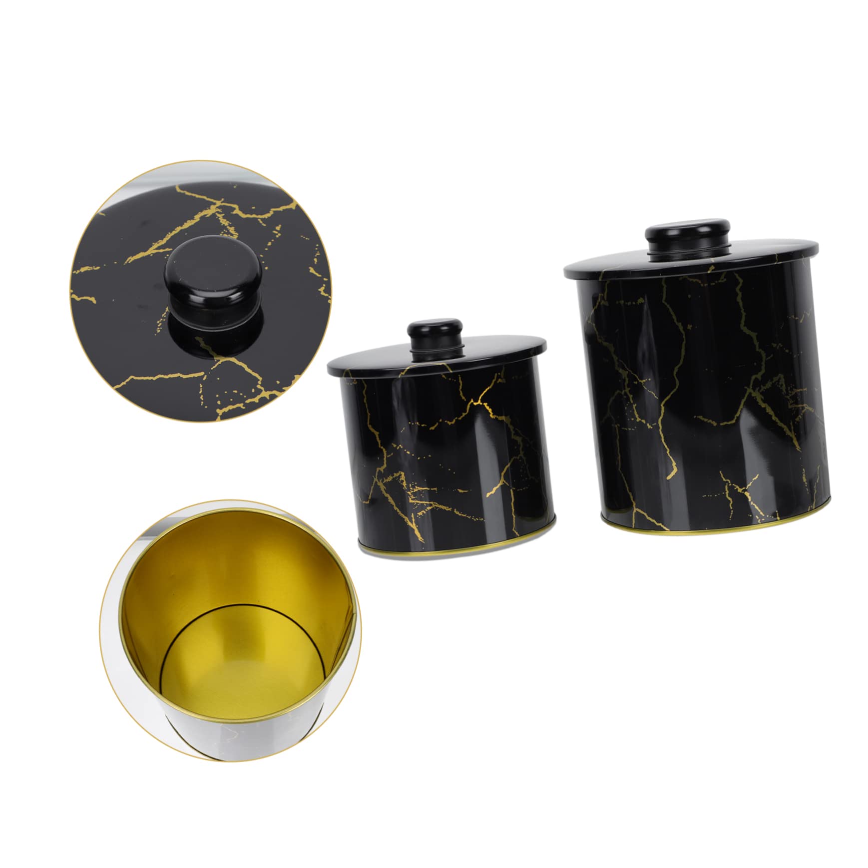 Luxshiny 2pezzi Contenitori Da Cucina Inossidabile Barattoli Per Alimentari Con Chiusura Ermetica Per Conservazione Cereali e Dolci Design Elegante Marmo Per Regali Festivi
