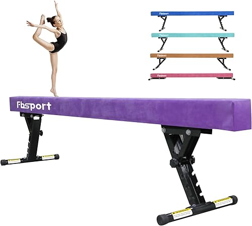 FBSPORT Haz de equilibrio ajustable de 8 pies equipo de gimnasia de haz alto y bajo para niños y adultos, haz de gimnasia para entrenamiento,