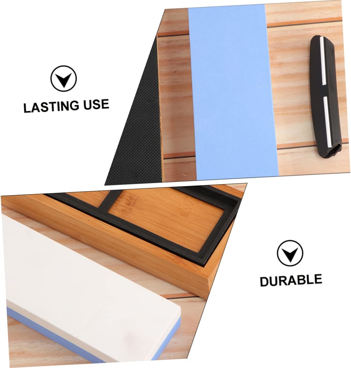 NUOBESTY 1Set Double Sided Whetstone Sharpening Kit for Kitchen Outdoor Use Grit with Mat Base and Correction Stone Compact Portable Knife Sharpener