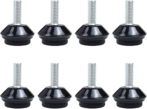 BORDSTRACT Adjustable Swivel Leveling Feet, 8 PCS M6 Furniture Levelers, Heavy Duty Self Leveling Feet for Tables, Chairs, Cabinets, Workbench, DIY Projects, etc