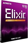 Elixir 16052 Phosphor Bronze Nanoweb Coating Acoustic Guitar Strings - Light 12-53