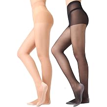 10 Denier Sheer Tights for Women Anti-Slip Tights 2 Pairs