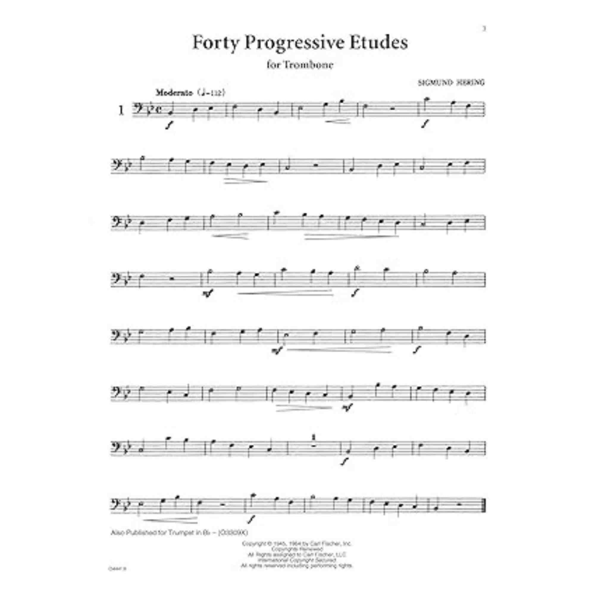 Hering, Sigmund: Forty Progressive Etudes for Trombone (Noten +CD)