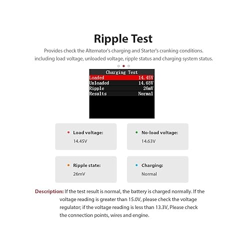 Miniatura 5 de Probador de batería de coche 24V 6V 12V BM580/BM550 Probador de batería de coche Prueba de arranque de carga Analizador de circuito CCA, kit de