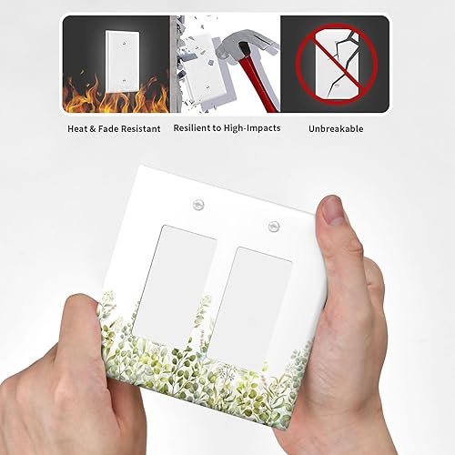 Vista 299 de Cubiertas decorativas de salida de estrella de mar playera, tablero de madera azul de concha de mar de 1 banda, decoración individual GFCI, placa