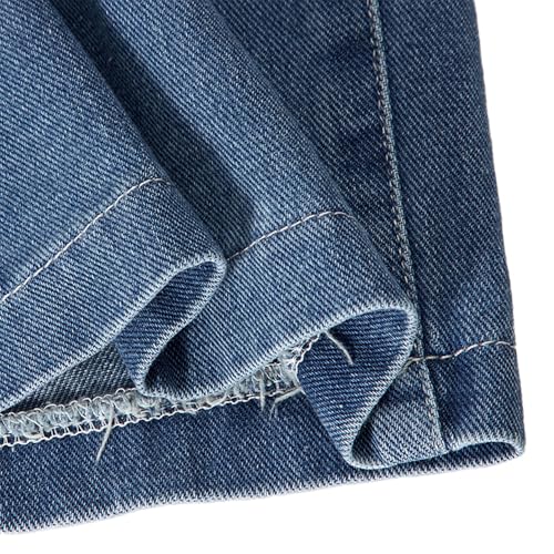 Tween Girls Wide Leg Jeans - Zipper Fly and Pockets, Elastic Waistband Cute Baggy Denim Pants for Girls Clothing3