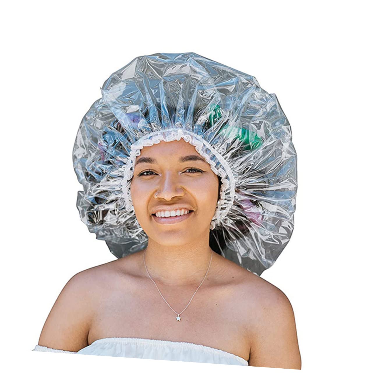5stücke Wasserdichte Duschhaube Für Lange Übergröße Elastische Tragbar Für Und Bad Unisex Für Afros Geflochtenes Haar