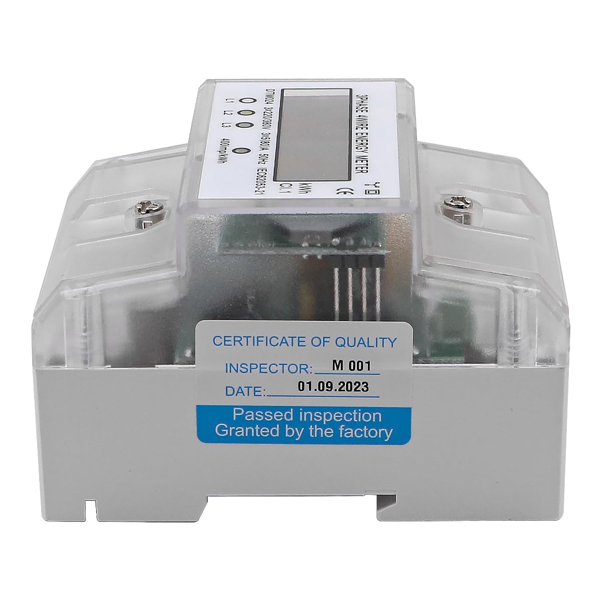 Alnicov Cyfrowy licznik prądu z wyświetlaczem LCD, 3 x 230/400 V, 5 (100) A, licznik pośredni, licznik prądu przemiennego do 35 mm szyny DIN, 3 fazy, 4 przewody