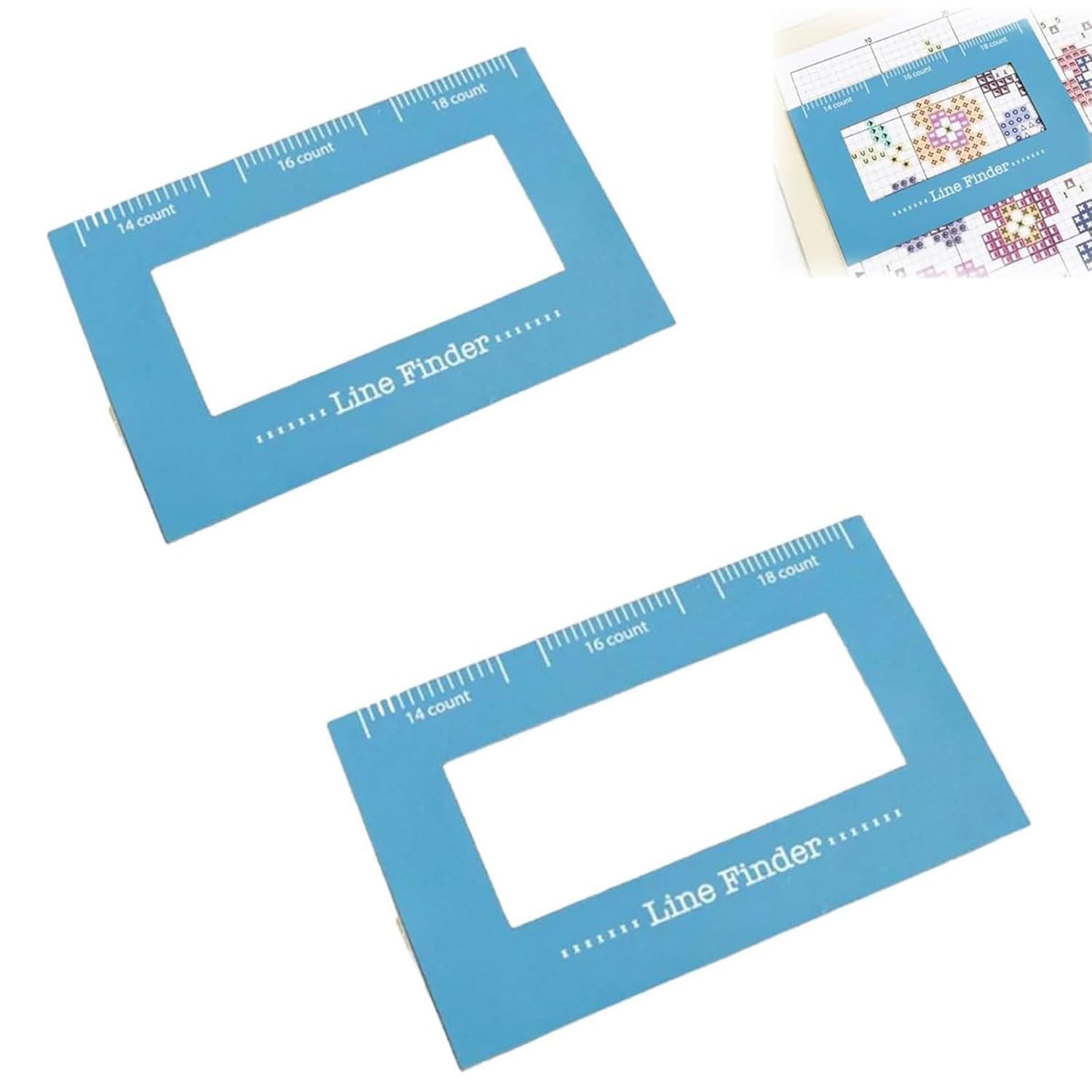 Kouamor 2Pcs Cross Stitch Magnetic Line Finder, Knitting Pattern Holder, Sewing Templates Embroidery Aid Tool Ruler, Magnetic Sewing Positioning Tool With Scale, For Beginners Pros Embroidery Hobbyists (2Pcs)