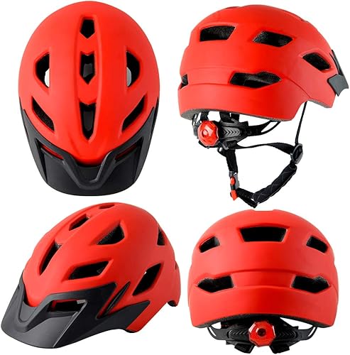Miniatura 2 de Casco de bicicleta para niños y niñas, con luz LED, visera desmontable, para niños, jóvenes, adolescentes, multideporte, para patinaje, ciclismo,