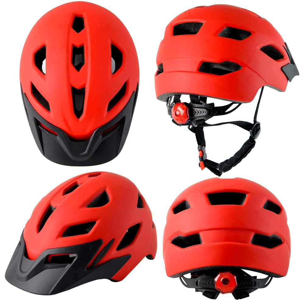 Kids Bike Helmet,Bavilk Kids Boys Girls Bike Helmets with LED Light Detachable Visor Children Youth Teen Multi-Sport for Skating Cycling Scooter Skateboard Adjustable & Lightweight 19.7