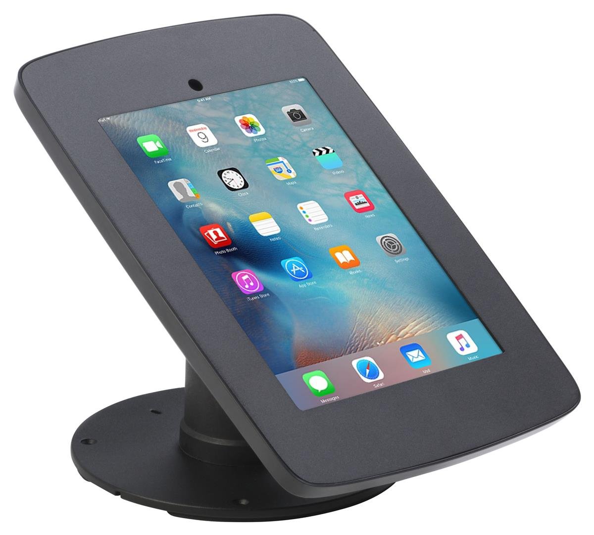 Amazon.com: Displays2go POS Tablet Stand for Counter Mount, ABS Plastic,  Steel faceplate – Black (TABTBSBK) : Electronics