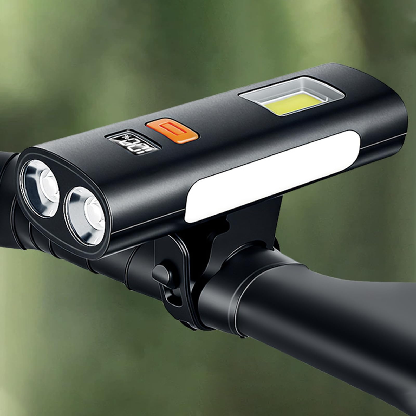 ABS 500LM Luce per bici Tipo-C Ricaricabile Faro per bicicletta | EcoGleam 500LM Luce per bici per batteria 18650 Tipo C Ricarica COB Lampada laterale Regolazione della luce a sei livelli