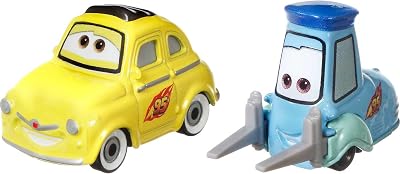 Mattel Disney and Pixar Cars 1:55 Scale Die-Cast Vehicles, Collectible Toy Cars, Luigi &amp; Guido