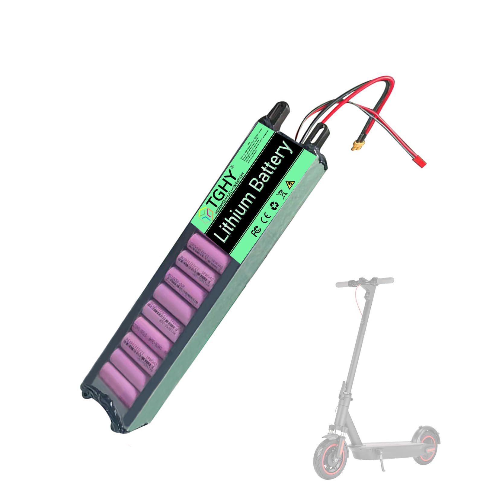 TGHY Batteria al Litio Pieghevole per Monopattino Elettrico 36V 4.4Ah 5.2Ah 6.6Ah 7.8Ah, Batteria di Ricambio per monopattini elettrici, Hoverboard e Skateboard con Motore 280,8W.,36v7.8ah