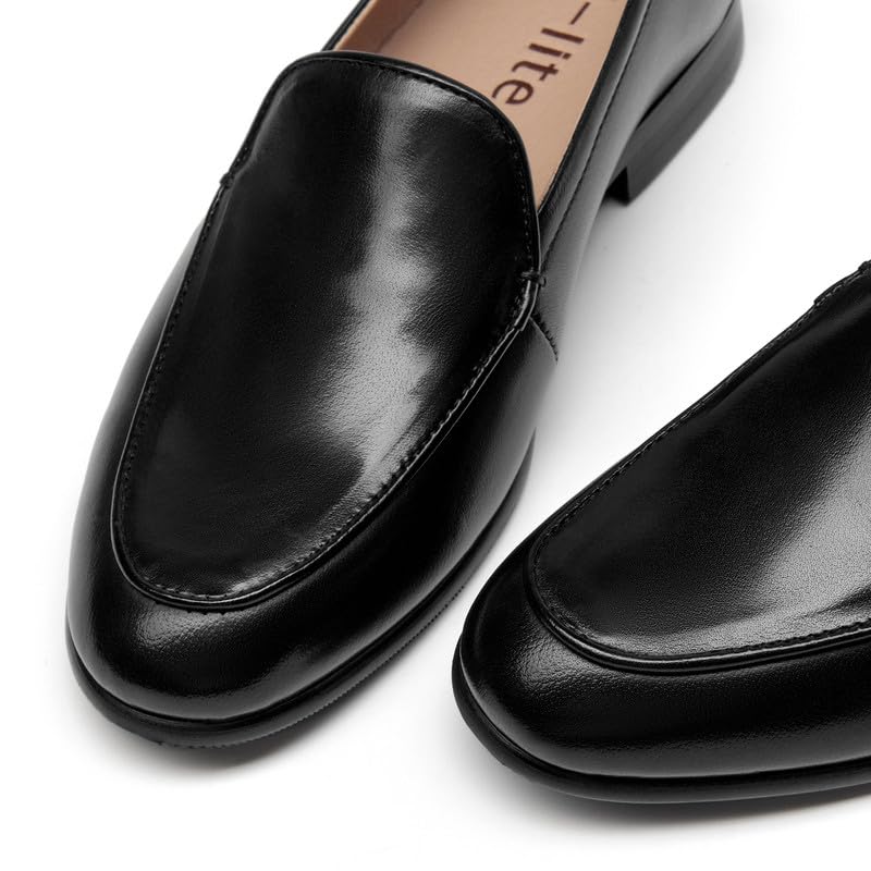 Image of Women's Cow Leather Slip On Loafers Metal Decoration Flat Mules