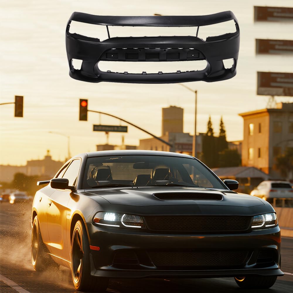 CAREONLINE New Front Bumper Cover Primed Fits for 2015-2020 Do-d-ge Charger with Hood Scoop Model, OE?5PP39TZZAE CH1000A23
