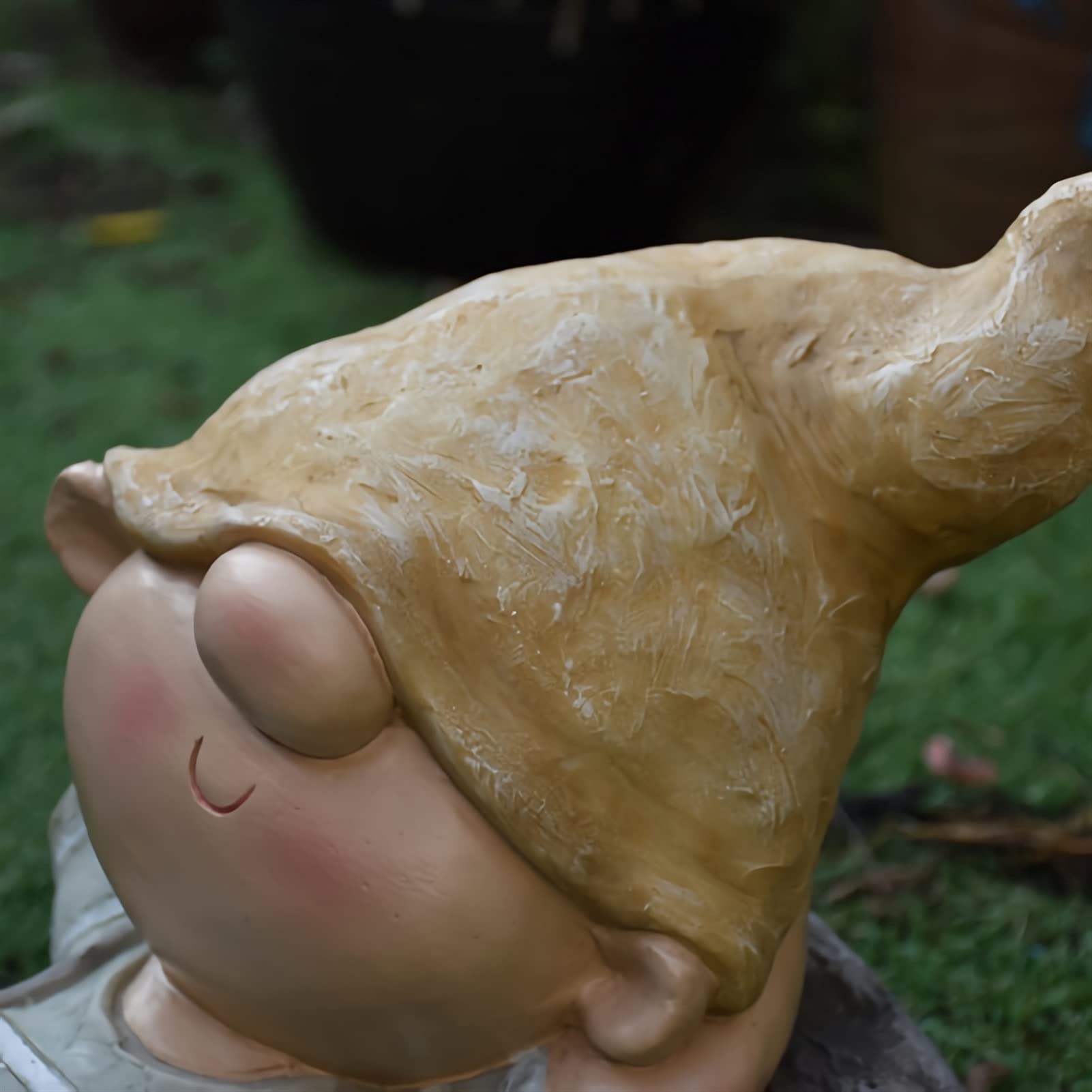 10-Calowa Figurka Śpiącego Krasnala, Żywiczna Figurka Krasnala Odpoczywającego Na Skale, Zabawne Figurki Krasnali Do Ogrodu Na Patio