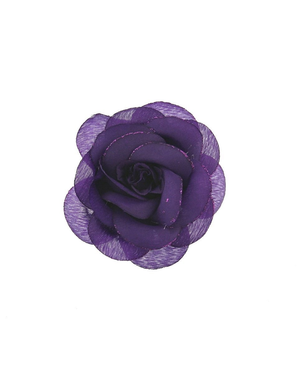 Zac's Alter Ego Glitter Rose Flower on Concord Clip & Brooch Pin