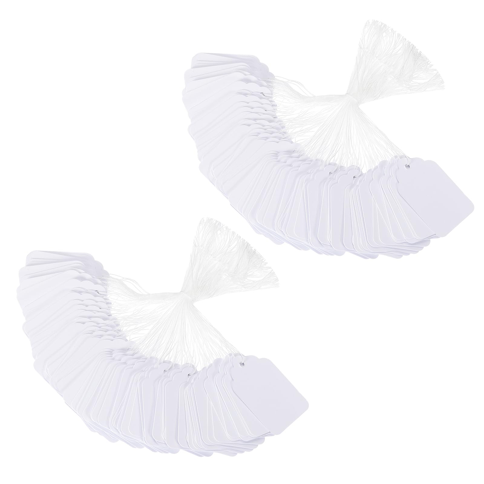 PATIKIL Price Tags with String Attached, 200 Pcs White Paper Writable Blank Gift Jewelry Tags Marking Hang Tags for Labeling Clothing Pricing Garage Yard Sale, 1.89 x 1.18 Inch — image 1