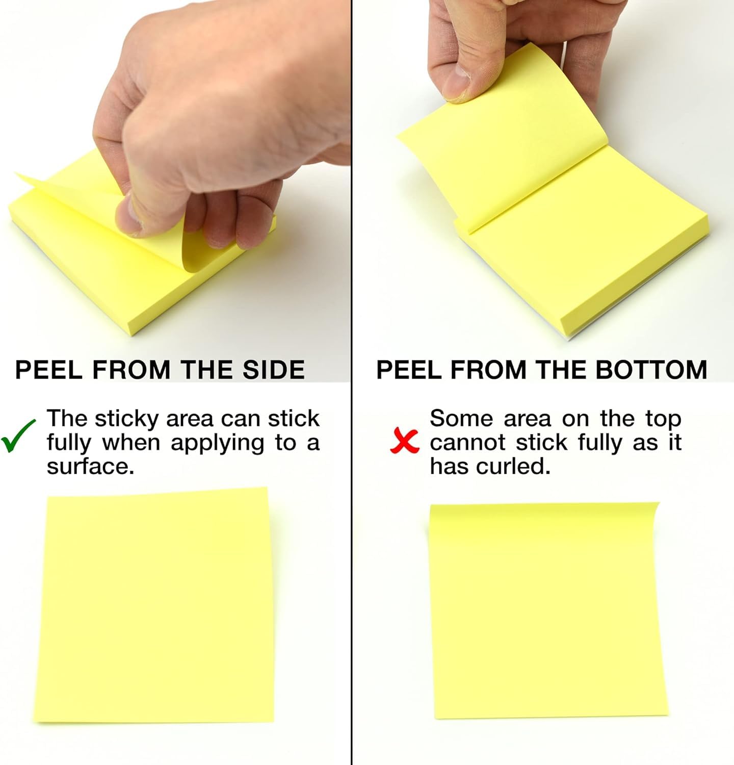 400 Bright Sticky Notes 127x76mm (5"x3") 4 Pads of 100 Sheets, Colourful Memo Notes in Yellow, Pink, Orange, Green or Peach - Image 2