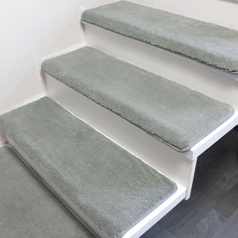YTBHSHXZ stair treads， 1pc, Modern Thick Self-Adhesive Carpet Tiles Non-Slip Step Protection Stair(H,65x24cm)