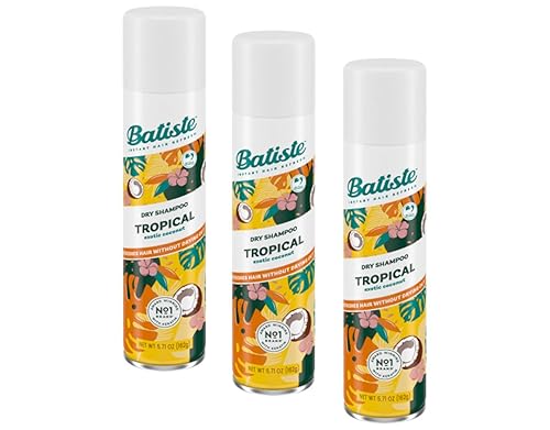 Batiste Champú seco, 10.10 onzas (tropical, paquete económico de 3)