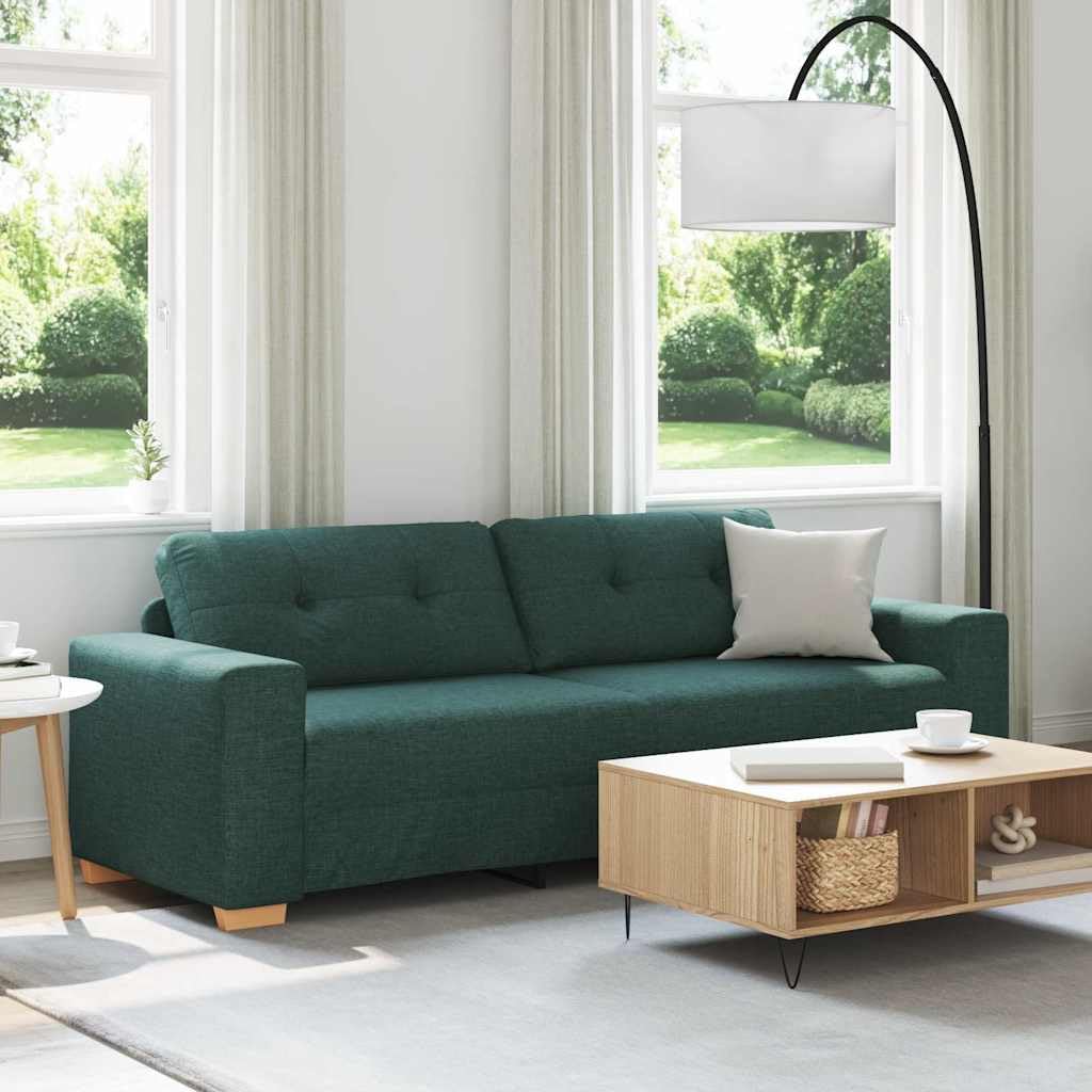 vidaXL 3-Sitzer-Sofa Dunkelgrün 220 cm Stoff | Perfekt zum Entspannen mit Freunden, Modernes Aussehen, das jeden Einrichtungsstil aufwertet,