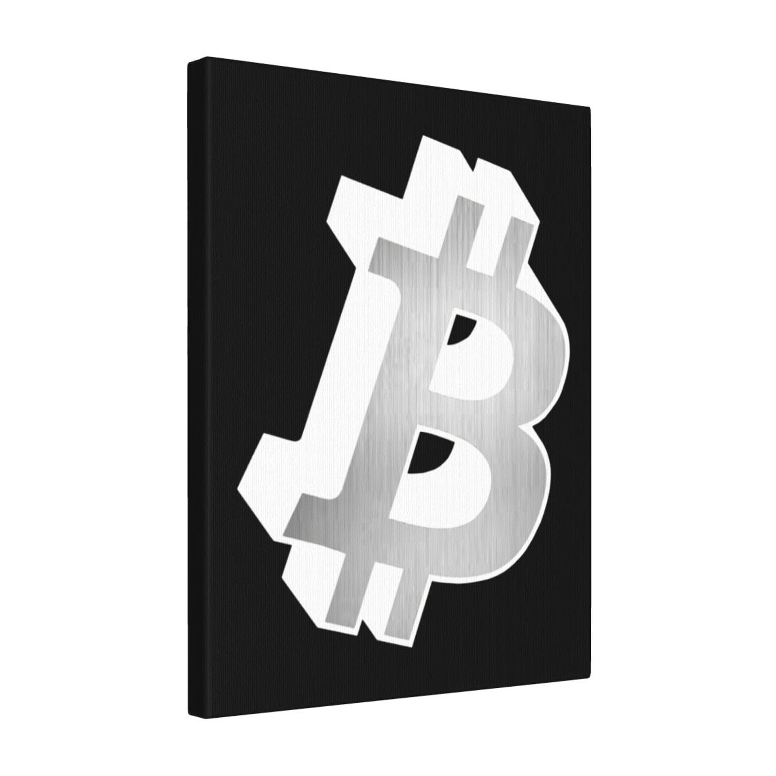 Rqwaaed Buy This New BTC Logo 16x20 inch Canvas Wall Art Print Home Wall Decorations for Living Room Bedroom Unframed Decor