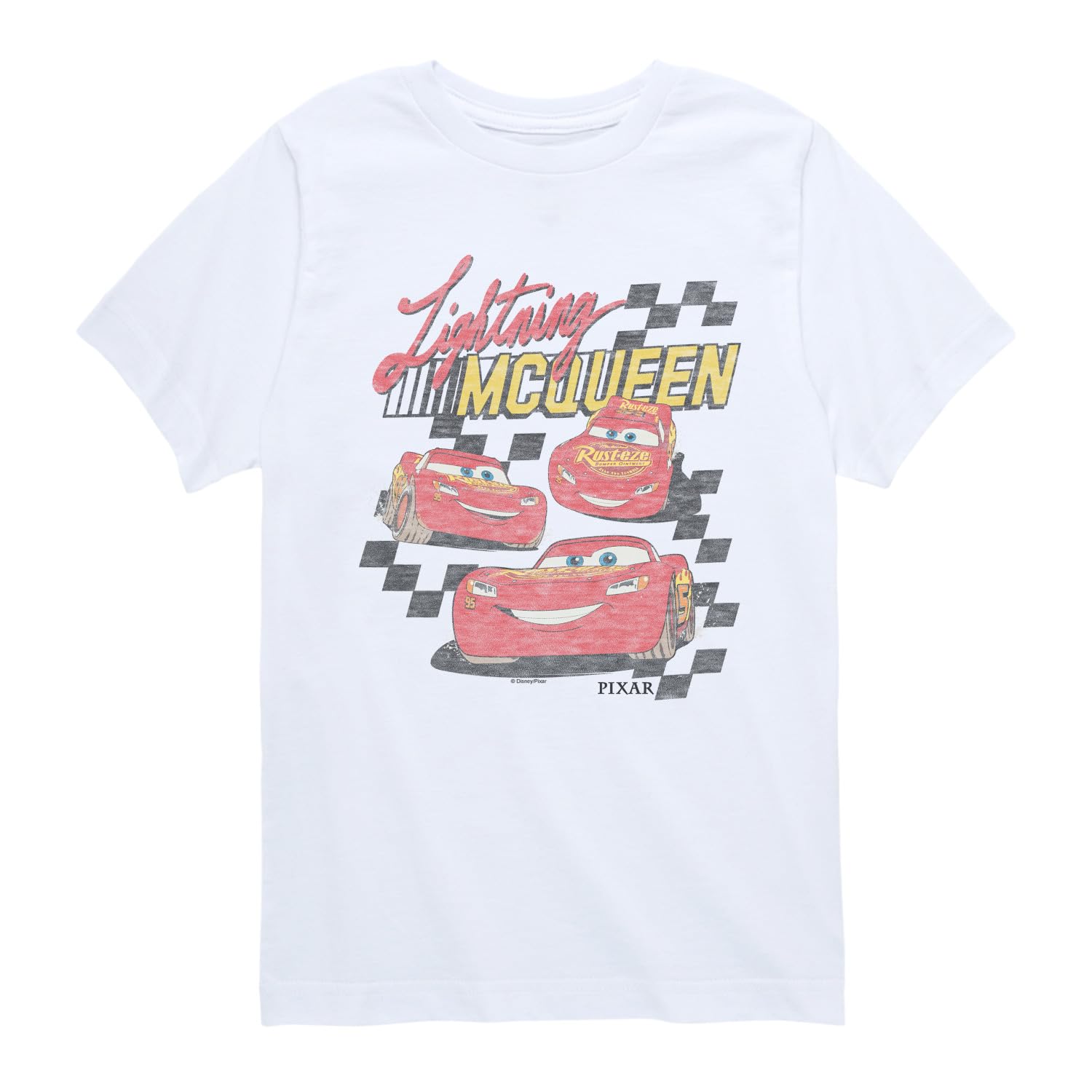 Disney Unisex-Kids Youth Boys & Girls Official Cars Lightning McQueen Short Sleeve Cotton T-Shirt