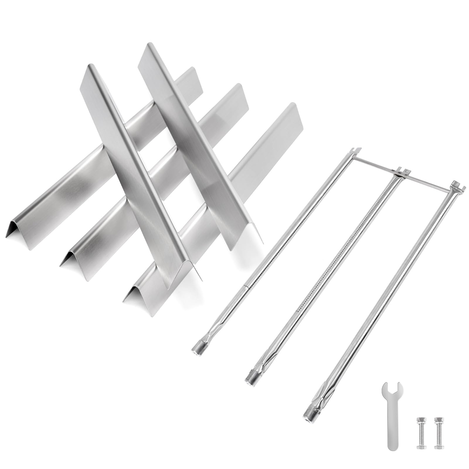 QuliMetal7536 7508 Grill Replacement for Weber Genesis Silver B/C Gold B/C, Spirit 700, Spirit E-310, E-320 (2007-2012) Side Control Grills, 28 1/8" SUS304 Burner Tube, 22.5" Grill Flavorizer Bars