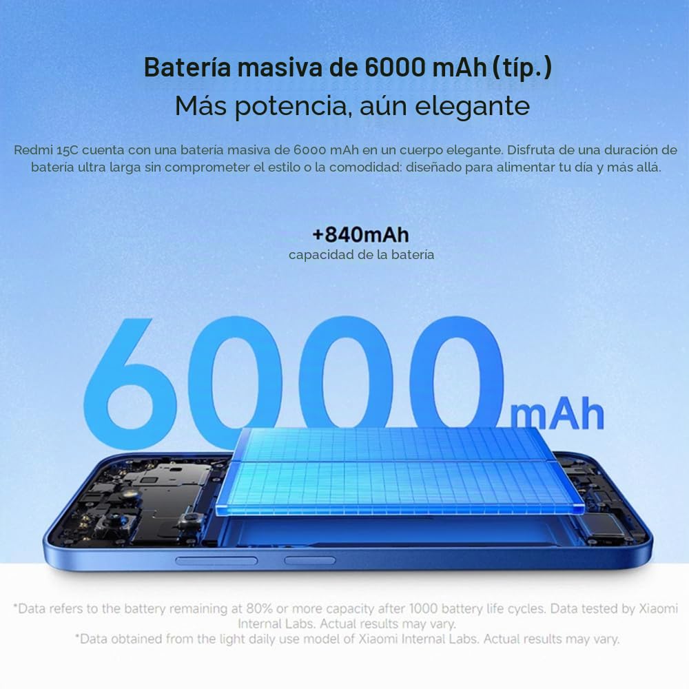 Smartphone Xiaomi Redmi 15C 8GB - 256GB - 6.9' - Azul