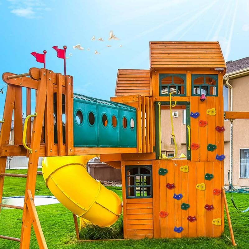 Image of Multisize Rock Climbing Holds Play Set for Kids, Adult Wall Climbing Stone for DIY Children Playground Wall /Wood Block (Pack of 24)