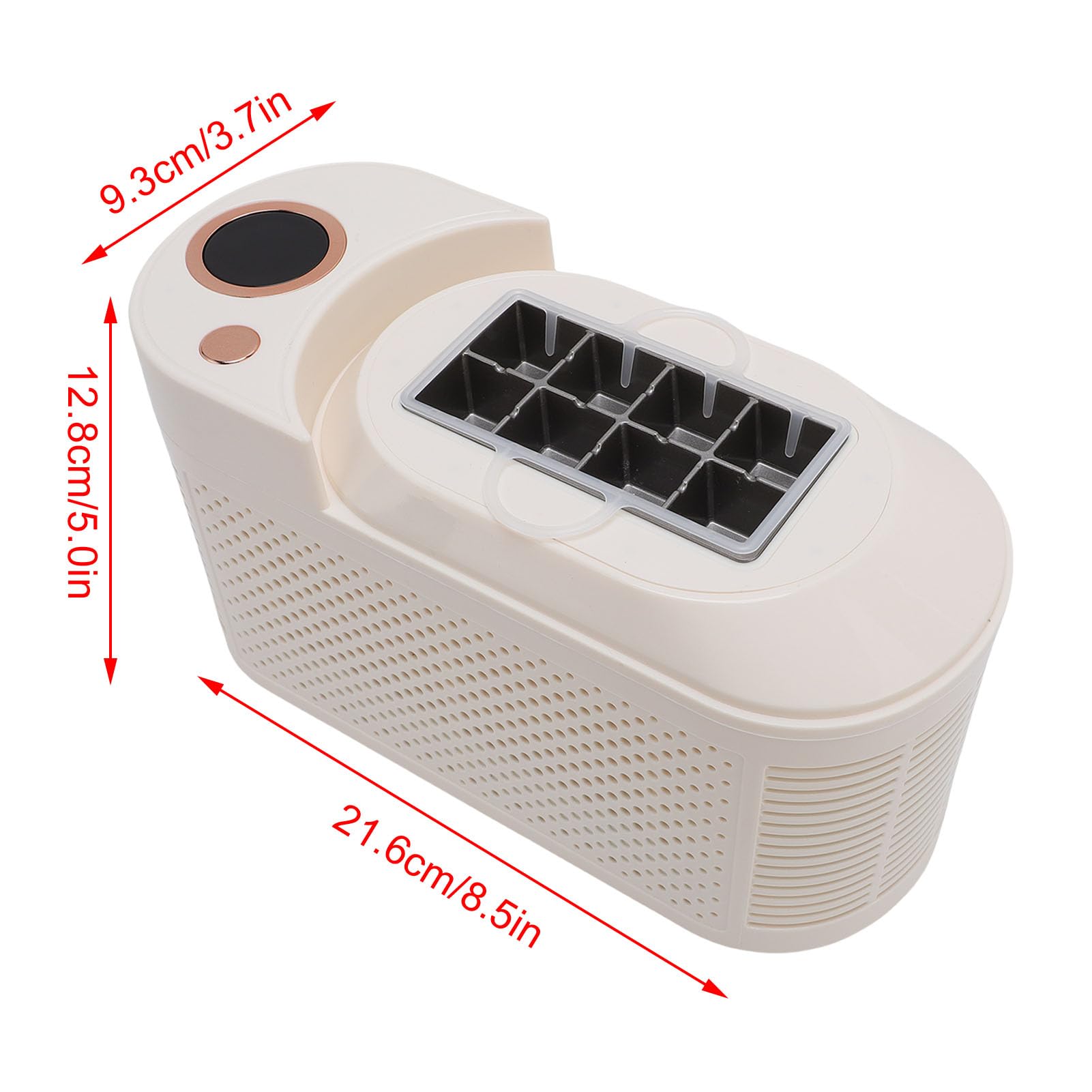 Mini Macchina per il Ghiaccio da Bancone da 120 W, Produce 8 Cubetti in 10 Minuti Macchina per il Ghiaccio Portatile Automatica con Cavo di Alimentazione per Auto e Supporto (Spina europea)