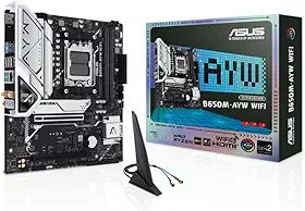 Placa-Mãe ASUS B650M-AYW WIFI mATX, AM5, DDR5, PCIe 5.0, Wi-Fi 6 90MB1KI0-M0EAY0